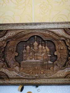 Нарды ореховые элитные резные Собор Десятекупольный эксклюзив!