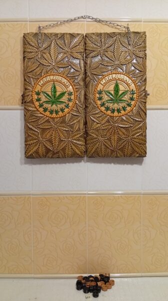 Нарды резные картина Марихуана эксклюзив!