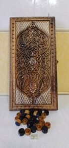 Нарды ореховые резные картина Печенька эксклюзив!
