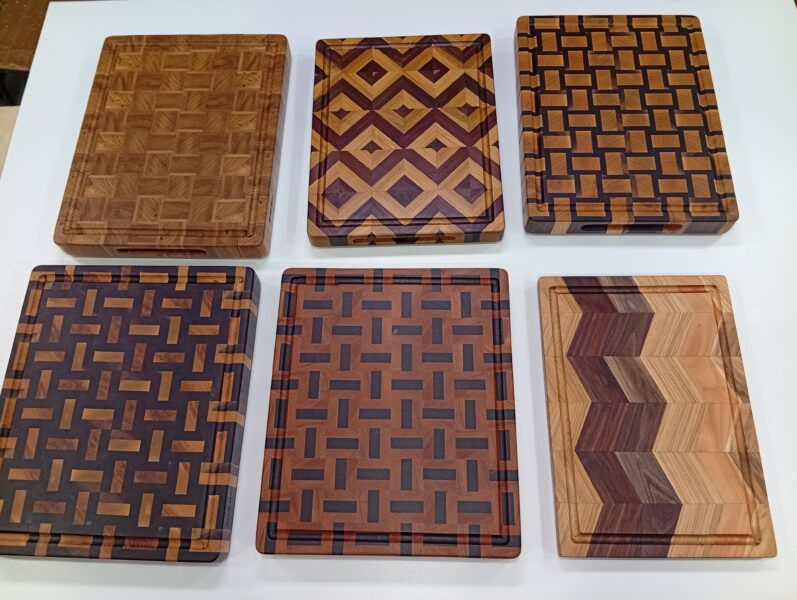 Tocătoare decorative (end grain cutting board), Lucrări de tâmplărie decorativă.