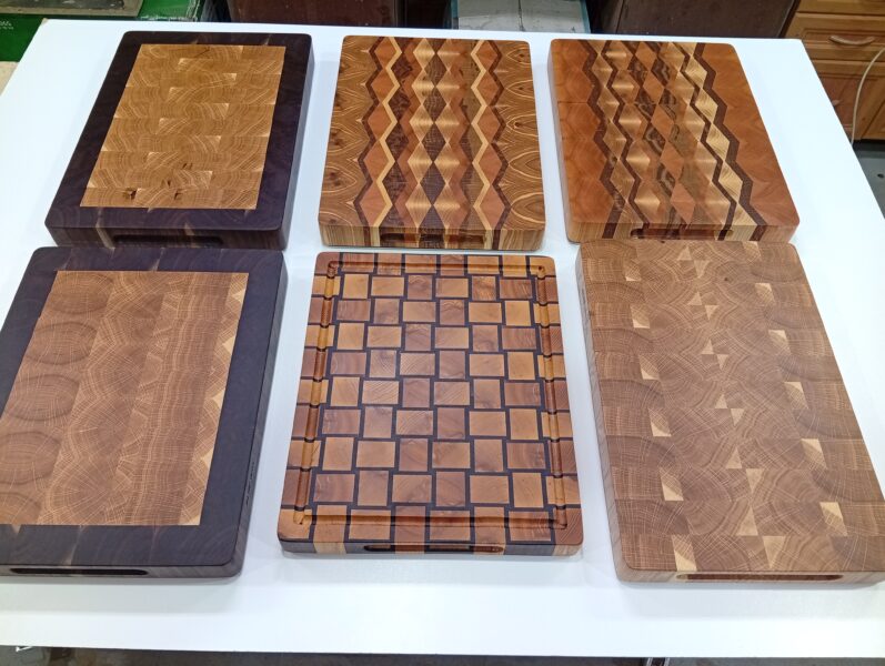Tocătoare decorative (end grain cutting board), Lucrări de tâmplărie decorativă.